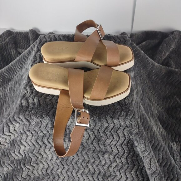 Bamboo Cycle-04 Tan Strappy Sandals – Size 5.5 – 2" Heel – All Manmade - Picture 2 of 9